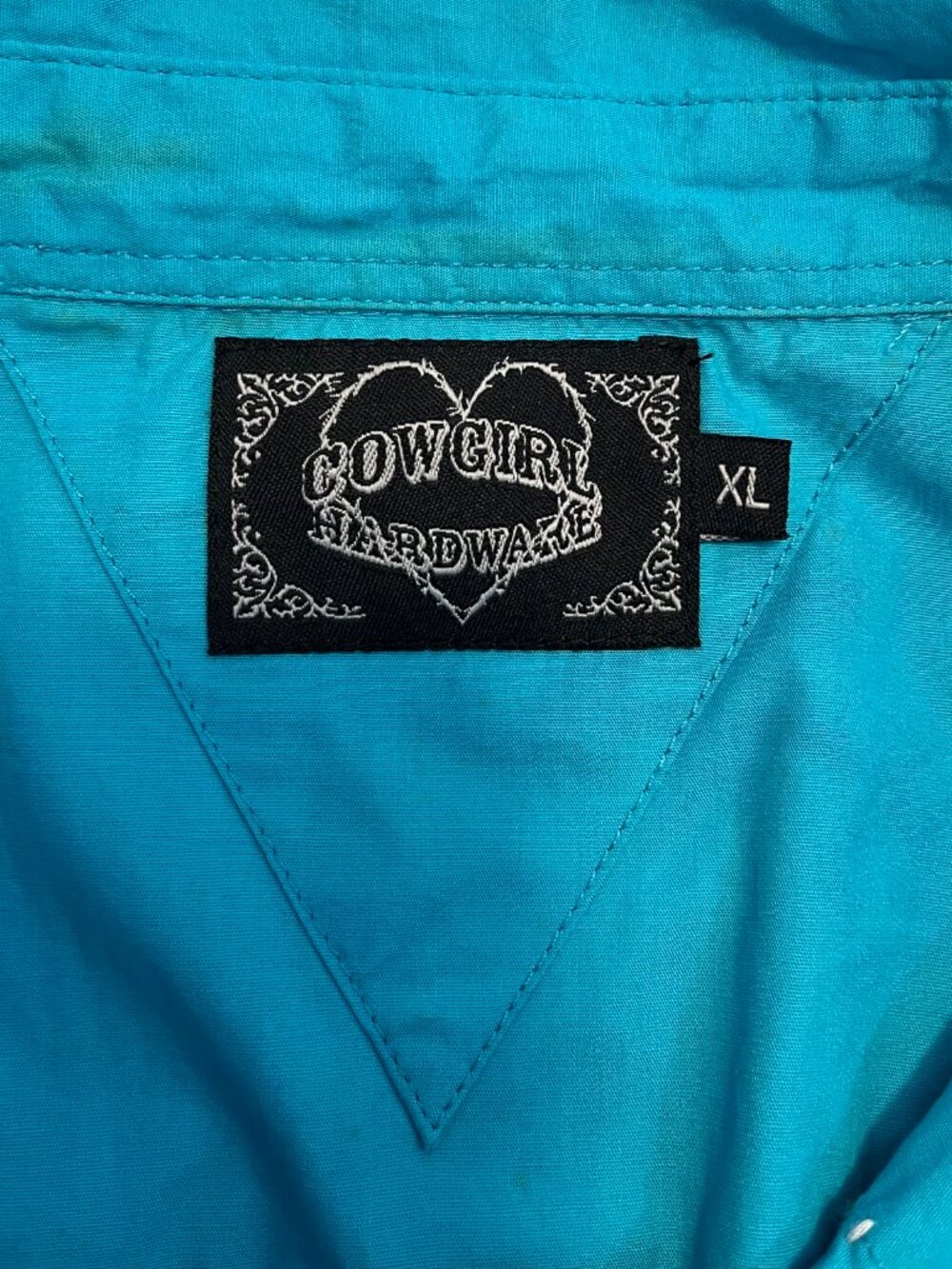 Cowgirl Hardware Turquoise / Teal Long Sleeve Pearl Snap Western Shirt size XL - Picture 12 of 14